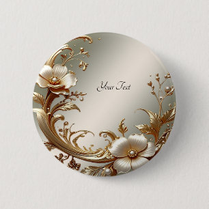 Goldene Blumenknopf Button