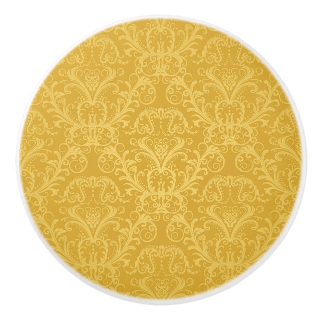 Goldene Blumenluxustapete Keramikknauf (Vorderseite)