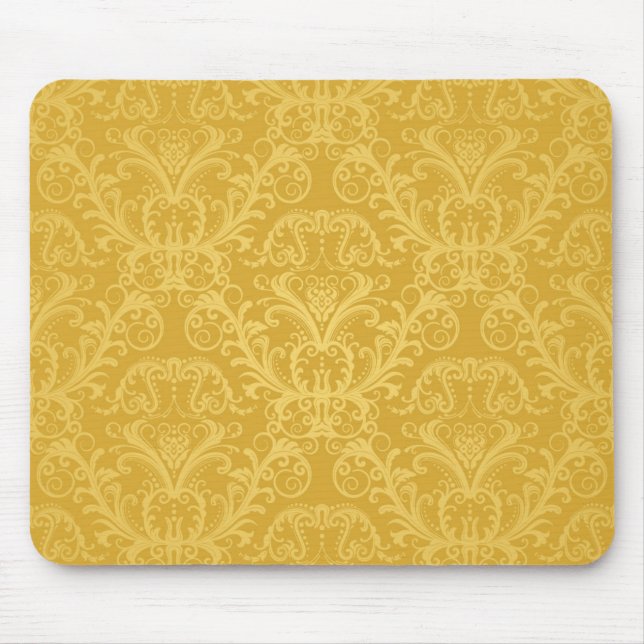 Goldene Blumenluxustapete Mousepad (Vorne)