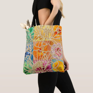 Goldene Blumenmosaik-Tasche Tasche