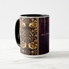 Goldene Blumenschmuck-Tasse Tasse