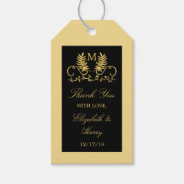 Goldene Blumenverkleidung Geschenkanhänger