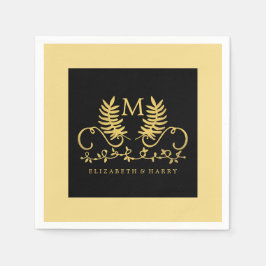 Goldene Blumenverkleidung Serviette
