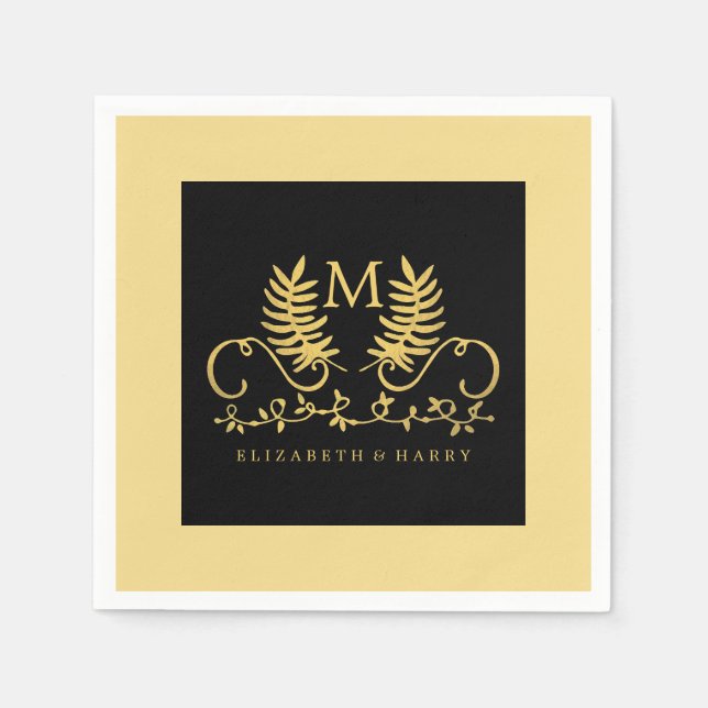 Goldene Blumenverkleidung Serviette (Vorderseite)