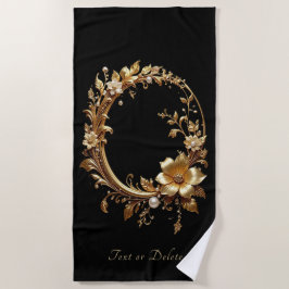 Goldene Blumenverzierte Strandtuch