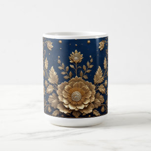 Goldene Blumenverzierung Kaffeetasse