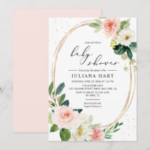 Goldene Blush Pink Bläschen Bläschen Baby Dusche
