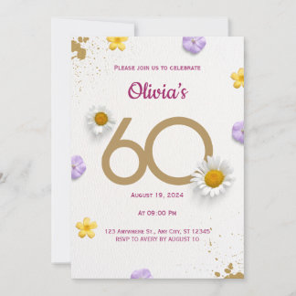 Goldene Blüte zum 60. Geburtstag Einladung