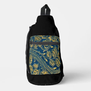 Goldene Blüten Eleganz Crossbody Bag