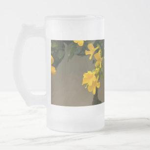 Goldene Blüten-Schönheit Mattglas Bierglas