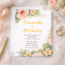 Goldene Blüten Tropischer Tagtraum Hochzeit