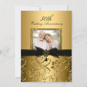 Goldene Blütenwirbel Foto 50 Jahre Einladung