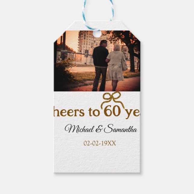 Goldene Bogen zum 60-jährigen Jubiläum Geschenkanhänger (Vorderseite)