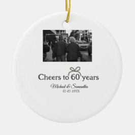 Goldene Bogen zum 60-jährigen Jubiläum Keramik Ornament