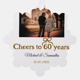 Goldene Bogen zum 60-jährigen Jubiläum Ornament Karte