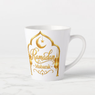 Goldene Bogenlaterne Ramadan Mubarak Milchtasse