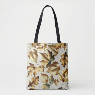 Goldene Bronze Blätter Mandel Beige Glamour Herbst Tasche