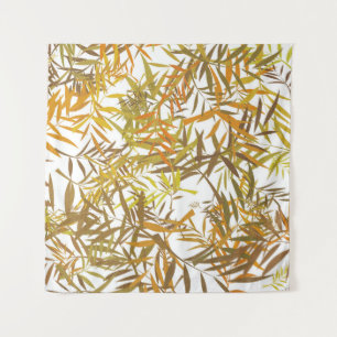 Goldene, bronzene und braune Weidenblätter Wandteppich