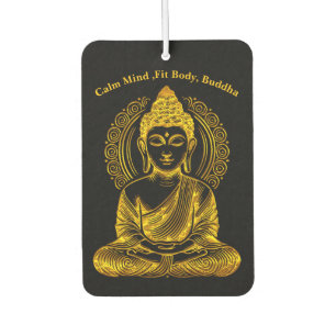 Goldene Buddha Skulptur in der Pose Serene Meditat Autolufterfrischer