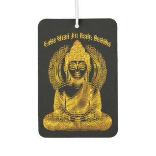 Goldene Buddha Skulptur in der Pose Serene Meditat Autolufterfrischer