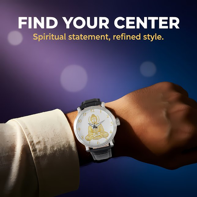 Goldene Buddha-Statue in Meditation Armbanduhr (Von Creator hochgeladen)