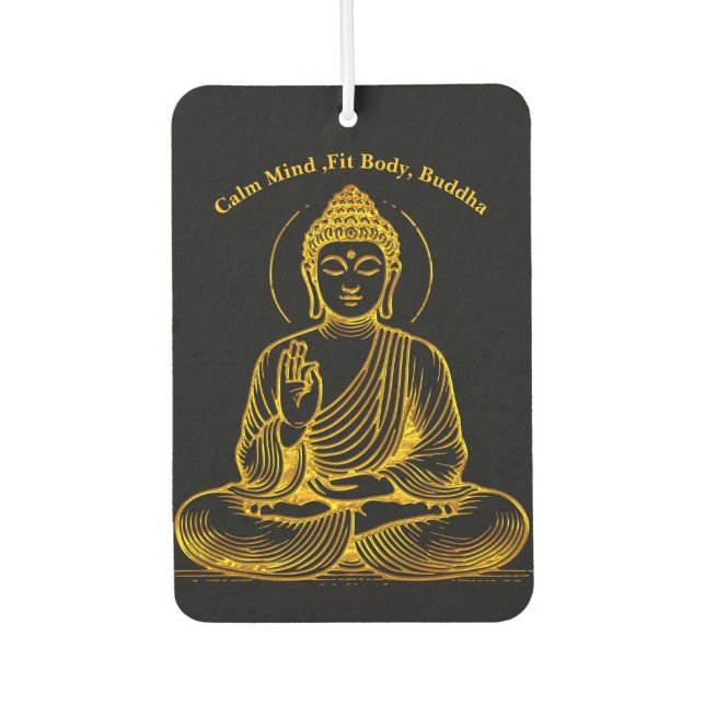 Goldene Buddha-Statue strahlende Ruhe Autolufterfrischer (Vorderseite)