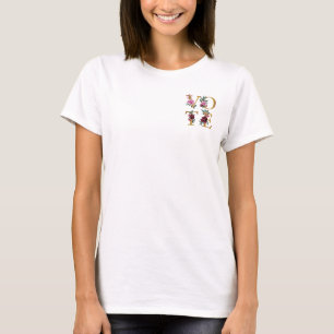 Goldene Burgund Blumen Feminine Wählen Sie eine an T-Shirt