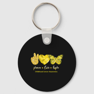 Goldene Butterfly Peace Liebe hoffen Kinderkrebs A Schlüsselanhänger