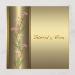 Goldene Calla-Lilie 50. goldene Hochzeit Einladung