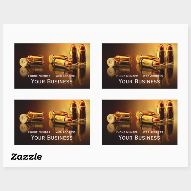Goldene Cartidges Business Card Rechteckiger Aufkleber (Blatt)