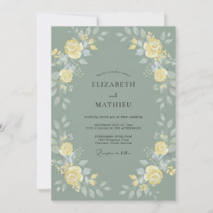 Goldene Champagner-Schiefer-Blütenblatt-Hochzeit Einladung