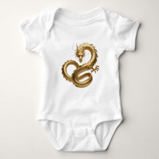 Goldene chinesische Drachenkunst | Mythisches Fabe Baby Strampler