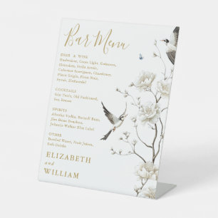 Goldene Chinoiserie Bar Hochzeit Sockelschild