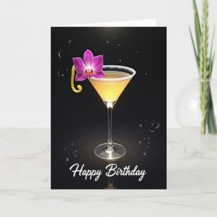 Goldene Cocktail-Geburtstagskarte Karte