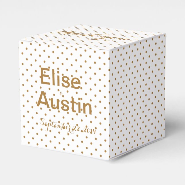 Goldene Confetti-Gastgeschenk Hochzeit Geschenkschachtel (Vorderseite)