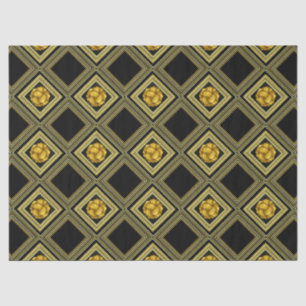 Goldene Creme Schwarz Geometrische Decoupage Seidenpapier