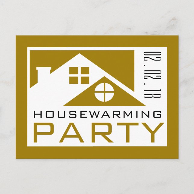 Goldene Dachterrasse, Party Einladung für die Haus (Vorderseite)