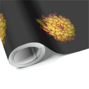 Goldene Dahlie-Geschenkpapier Geschenkpapier