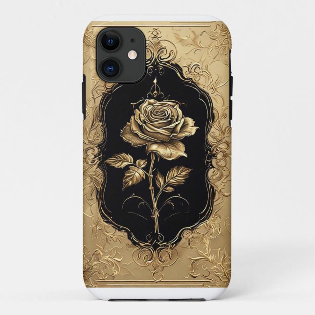 Goldene Dekoration der Rose Case-Mate iPhone Hülle (Rückseite)