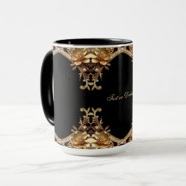 Goldene Dekorative Blumen Tasse