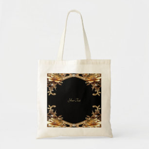 Goldene Dekorative Blumen Tragetasche