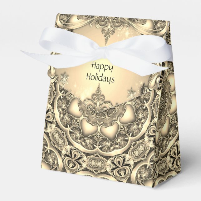 Goldene dekorative Geschenkboxen Geschenkschachtel (Vorderseite)