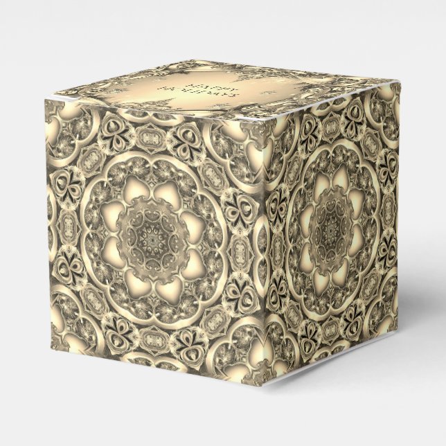 Goldene dekorative Geschenkboxen Geschenkschachtel (Vorderseite)