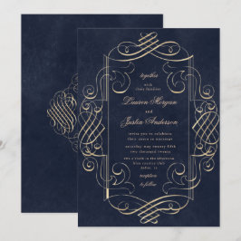 Goldene Dekos Einladung zur Hochzeit