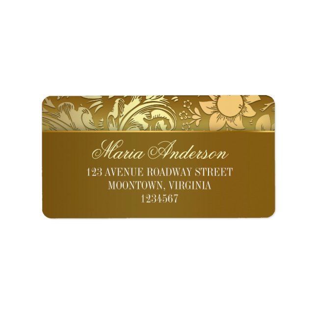 goldene Designadressen Adressaufkleber (Vorne)