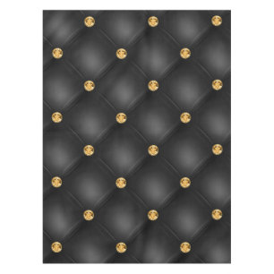 Goldene Diamanten gefiedert Schwarz und Gold Table Tischdecke