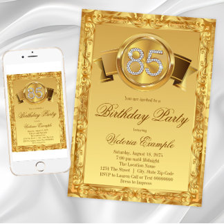 Goldene Diamantschwingel Frauen zum 85. Geburtstag Einladung