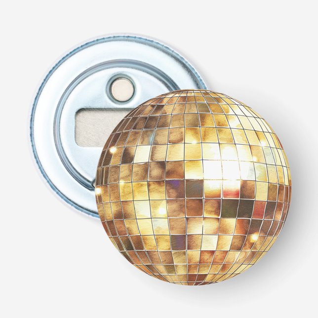 Goldene Disco-Kugel Flaschenöffner (Vorderseite)