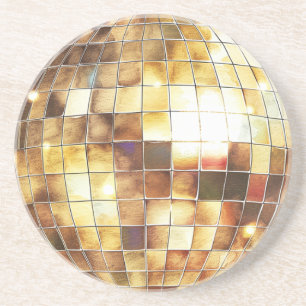 Goldene Disco-Kugel Getränkeuntersetzer