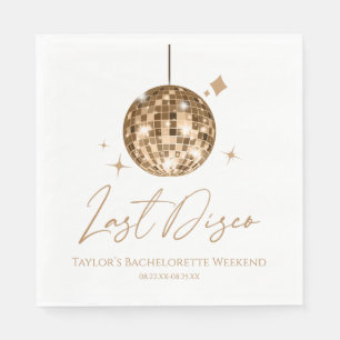 Goldene Disco-Kugel Letzte Disco-Junggesellinnenpa Serviette